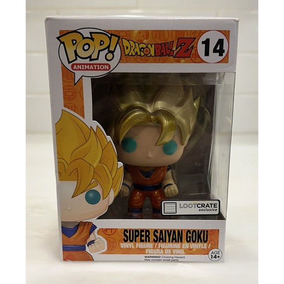 Funko Pop! DragonBall Z #Super Saiyan Goku Metallic Lootcrate Exclusive #14 - Picture 1 of 12